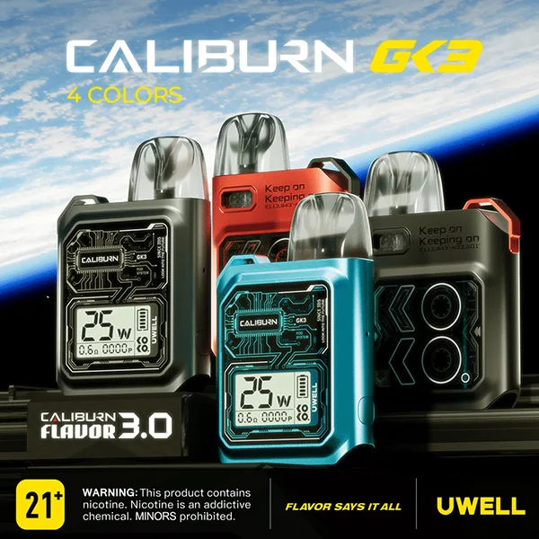 Uwell-Caliburn-GK3-咖哩棒-注油式主機 Uwell Caliburn GK3 註油式電子煙主機咖哩棒 | LCD數位螢幕 | 900mAh大電量:圖片 1